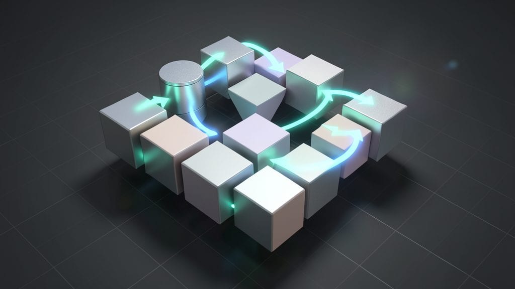 3D Business Process Flow Diagram Template